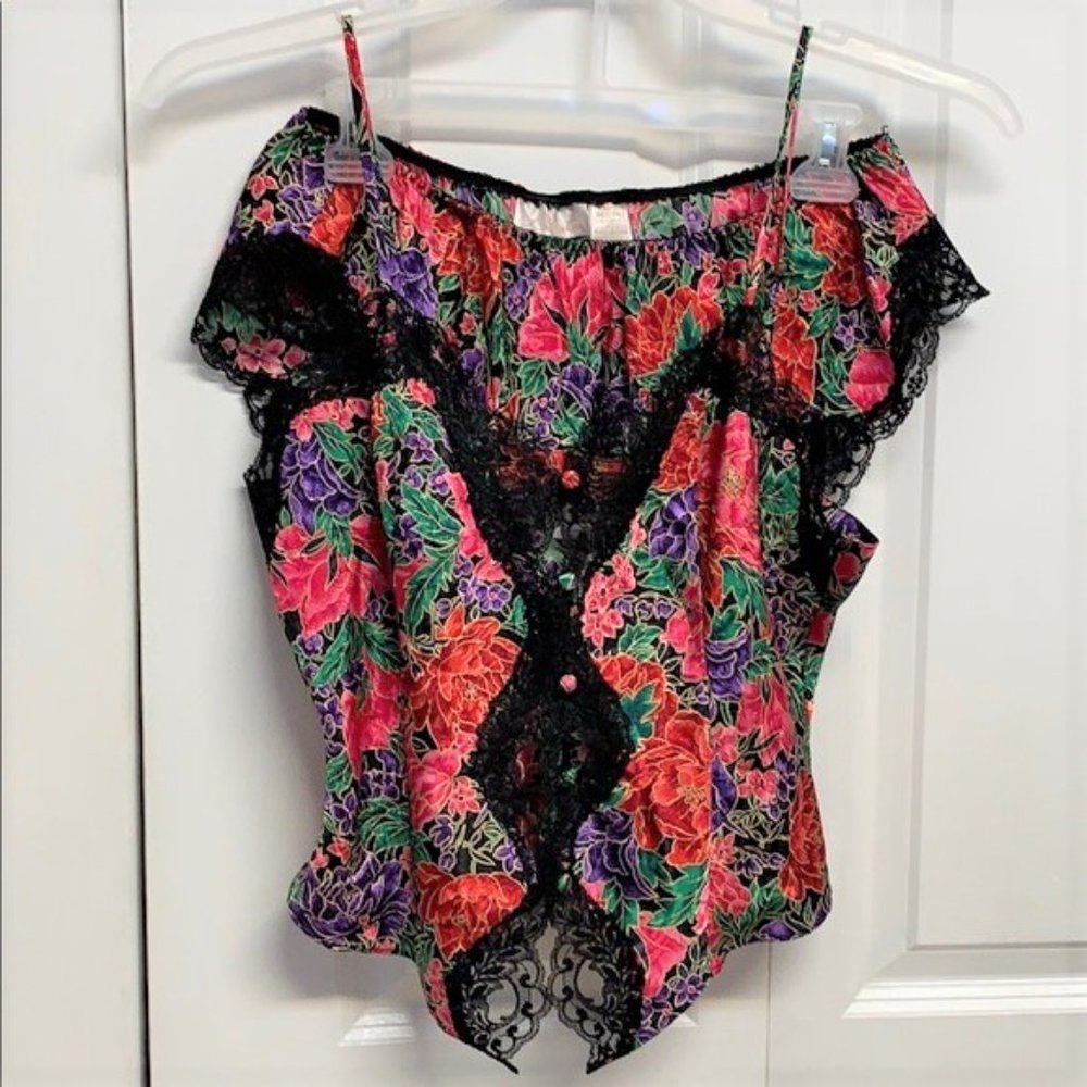 Delicates Sexy Pajama Set Size M Floral Print